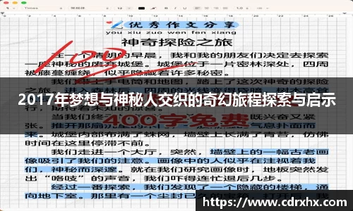 2017年梦想与神秘人交织的奇幻旅程探索与启示